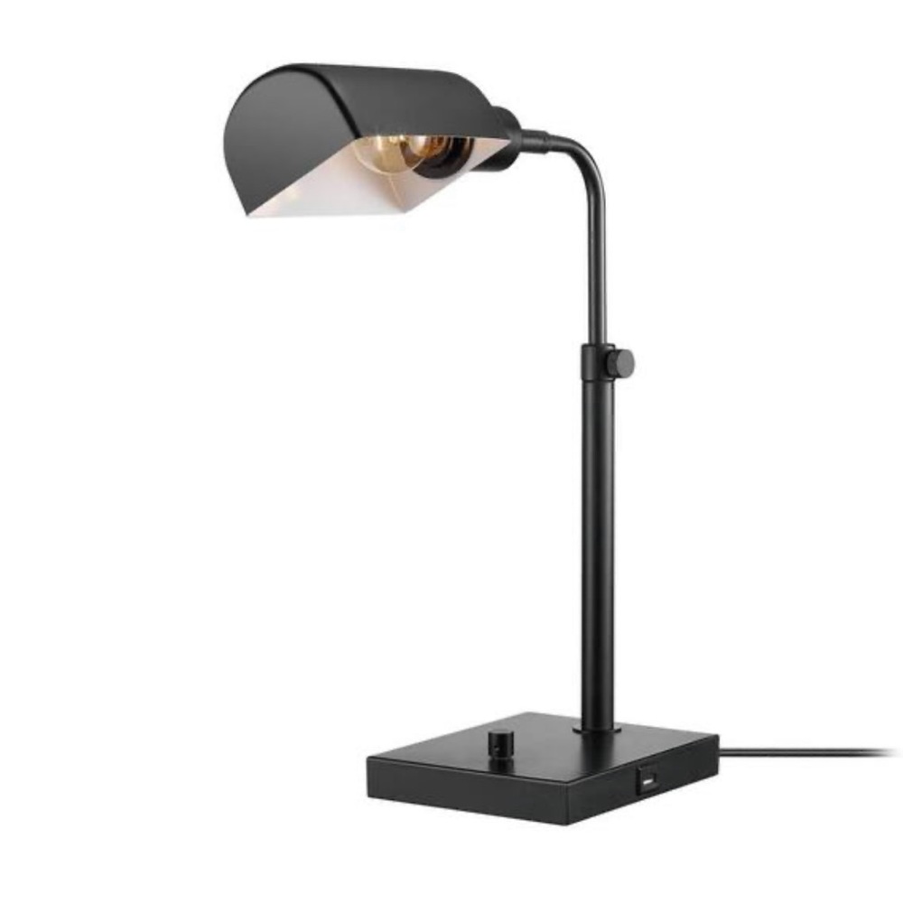 Globe Electric Lucca 18 in. Matte Black Adjustable Height